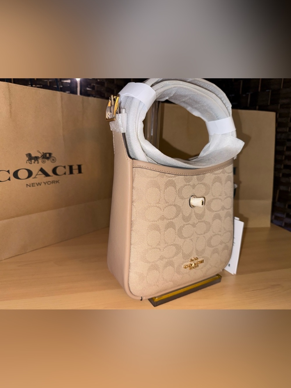 Coach Outlet Hadley Mini Crossbody Bag With Signature Canvas - Picture 15 of 16